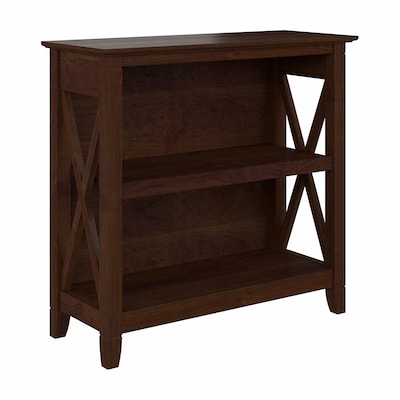Bush Furniture Key West 30H 2-Shelf Bookcase with Adjustable Shelf, Bing Cherry (KWB124BC-03)