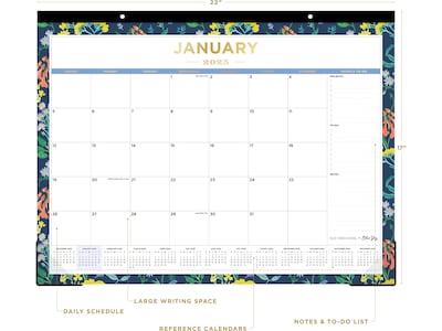 2025 Blue Sky Day Designer Meadow 22" x 17" Monthly Desk Pad Calendar (148689-25)
