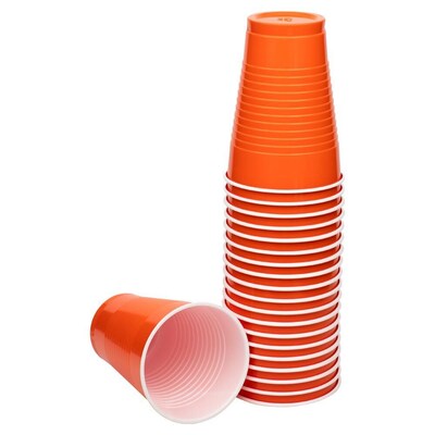 JAM Paper Plastic Party Cups, 12 oz, Orange, 20/Pack (2255520706)