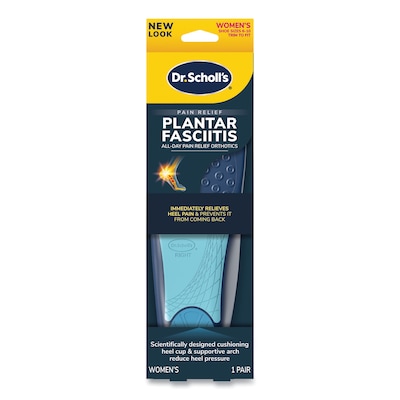 Dr. Scholls Plantar Fasciitis All-Day Pain Relief Orthotics for Women, Women Size 6 to 10, Blue