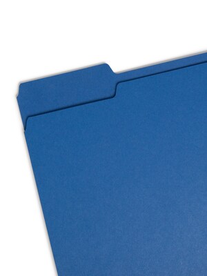Smead File Folder, 1/3-Cut Tab, Letter Size, Navy, 100/Box (13193)