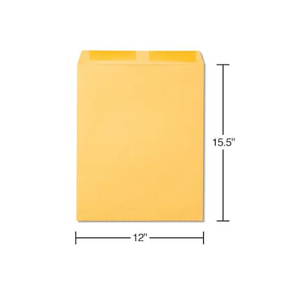 Staples Gummed Kraft Catalog Envelopes, 12" x 15.5", Brown, 100/Box (SPL534784)