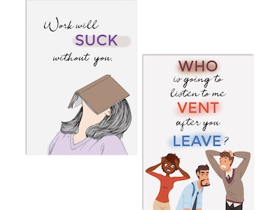Better Office Farewell Cards with Envelopes, 7" x 5", Assorted Colors,  2/Pack (64629-2PK) | Quill.com