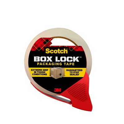 Scotch Box Lock Shipping Packing Tape with Refillable Dispenser, 1.88 in x 54.6 yds., Clear (3950-RD