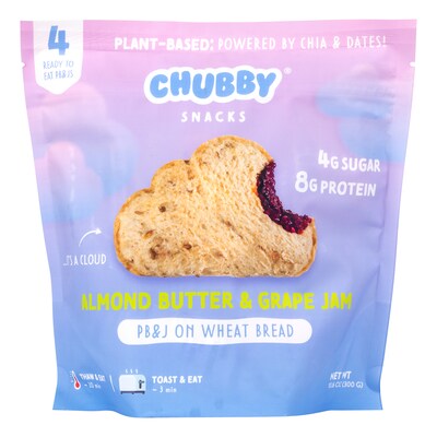 Chubby Snacks Almond Butter & Grape Jam Sandwich, 10.6 oz, 12/Pack (600-04138)