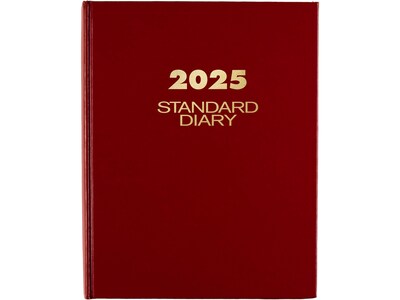 AT-A-GLANCE Standard Diary Hardcover 2025 Daily Diary, 7.5 x 9.5, Ruled, Red (SD374-13-25)