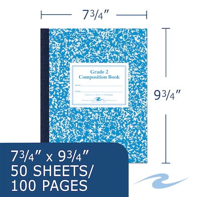 Roaring Spring Paper Products Composition Notebooks, 7.75" x 9.75", Wide  Ruled, 50 Sheets, Blue (ROA | Quill.com