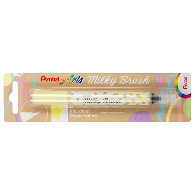 Pentel Milky Brush, Yellow Ink, 3/Bundle (PTAXGFHBPPGX-3)