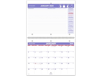 2025 AT-A-GLANCE 11 x 8.5 Monthly Wall Calendar, White/Purple (PM170-28-25)
