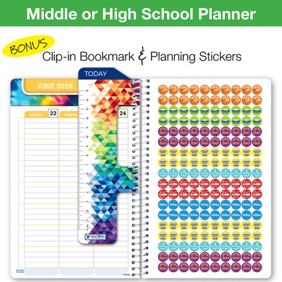 2025-2026 Global Printed Products White Brick 5.5 x 8.5 Academic Weekly & Monthly Planner,  Paper