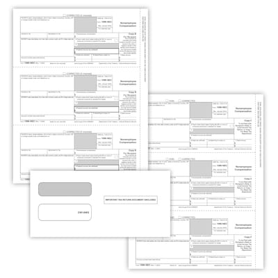 ComplyRight 2024 1099-NEC Tax Form Envelopes/Recipient Copy Only, 2-Part, 3-Up, Copy B, C/2, 25/Pack