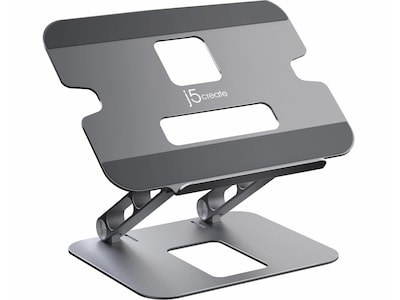 j5create Aluminum Multi-Angle Laptop Stand for Up to 16" Laptops, 11.4" x 8.9", Space Gray (JTS127)