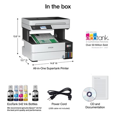 Epson EcoTank Pro ET-5150 Wireless Color All-in-One Inkjet Printer  (C11CJ89201) | Quill.com