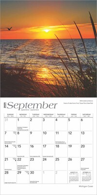 2025 BrownTrout Michigan Coast 7" x 14" Monthly Mini Wall Calendar, (9781975473761)