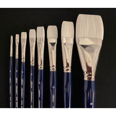 Silver Brush Bristlon Short Handle Brights Brushes, Set of 4 (SLVBR1959)