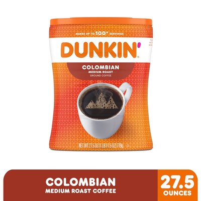 Dunkin Colombian Ground Coffee, Medium Roast, 27.5 oz. (8133401292)