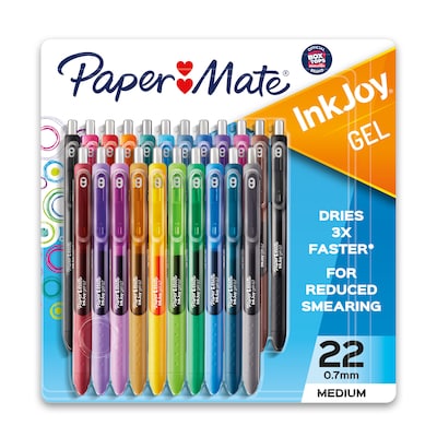 Paper Mate InkJoy 600RT Retractable Gel Pens  0.7 mm  Assorted  Set of 22