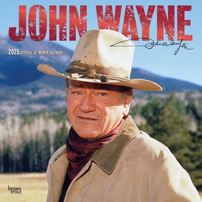 2025 BrownTrout John Wayne 12 x 24 Monthly Square Wall Calendar, (9781975479800)