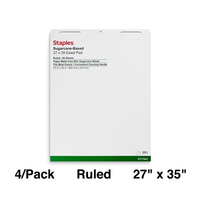Sustainable Earth By Staples - Easel pad - 27 in x 34 in - 50 sheets - white - ruled