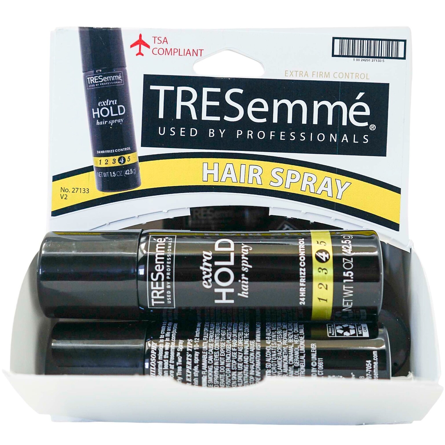 TRESemme Tres Two Extra Hold Hair Spray, 1.5 oz Bottle, 9 Bottles/Dispensit Box, 12 Dispensit Boxes/Carton