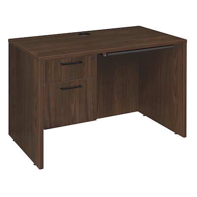 Regency Legacy 42 x 24 in. Executive Desk with Single Pedestal Drawer Unit & Pencil Drawer, Neo Waln