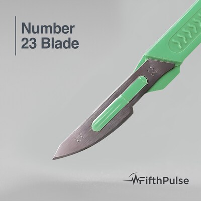 FifthPulse Sterile Disposable Scalpel, Stainless Steel #23 Blade Size, 10 Pack (FMN100612)