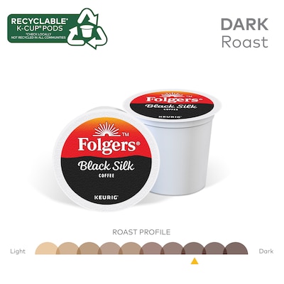 Folgers Black Silk Coffee Keurig® K-Cup® Pods, Dark Roast, 24/Box (6662)