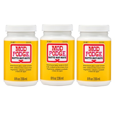 Mod Podge Decoupage Glue, Matte, 8oz., 3/Pack (MODCS11301-3)