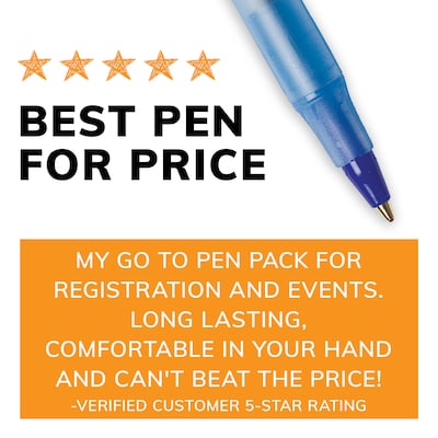 BIC Round Stic Xtra-Life Ballpoint Pen, Medium Point, 1.0mm, Blue Ink, Dozen (20120/GSM11BL)