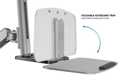 Mount-It! Sit Stand Desk Mount Workstation, Dual Monitor Standing Desk Converter, Full Motion Arm, Height Adjustable (MI-7904)