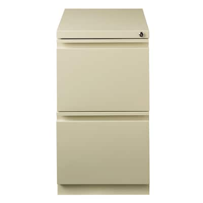 Hirsh 20 Mobile Pedestal File Cabinet, 2 Drawer File-File, Letter Width, Putty (18577)