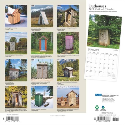 2025 Plato Outhouses 12 x 12 Monthly Wall Calendar (9781975478773)