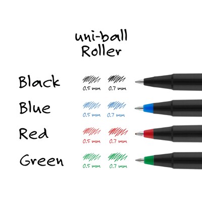 uni-ball Rollerball Pens, Micro Point, Red Ink, 12/Pack (60152)