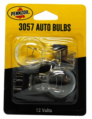 Pennzoil Clear Auto Bulbs, Model #3057, Clear, 2 Bulbs/Pack, 10 Packs/Box, 10 Boxes/Carton (14259)