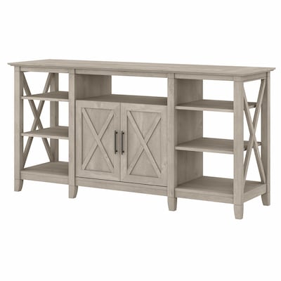Bush Furniture Key West Console TV Stand, Screens up to 70, Washed Gray (KWV160WG-03)