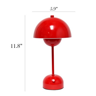 Simple Designs Mushroom Magic LED Table Lamp, Red (LD1069-RED)