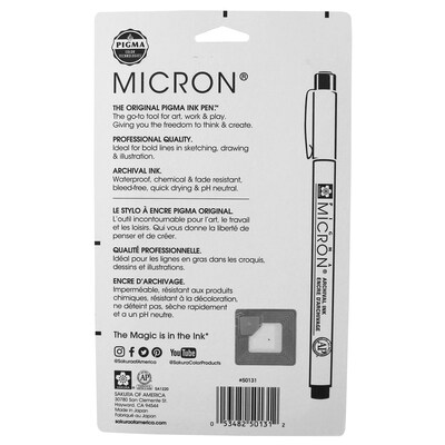 Sakura Pigma Micron Pens, Black, 6/Set (SAK50131)