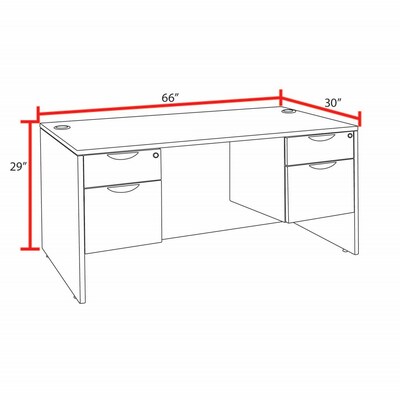 Regency Legacy 66" Double Pedestal Desk, Oak (LDP6630NO)