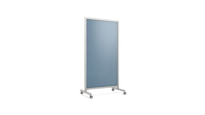 Ghent EZ Magnetic Glass Mobile Dry-Erase Whiteboard, Aluminum Frame, 75H x 38W (EZ1MA7538DM)