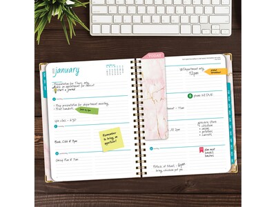 2025 Global Printed Products 8.5" x 11" Calendar Year Weekly & Monthly Planner, Paperboard Cover, Pink/Gold (SPLS25-8511-01)