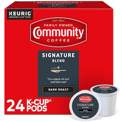 Community Coffee Signature Blend Coffee Keurig® K-Cup® Pods, Dark Roast, 24/Box (5000374328)