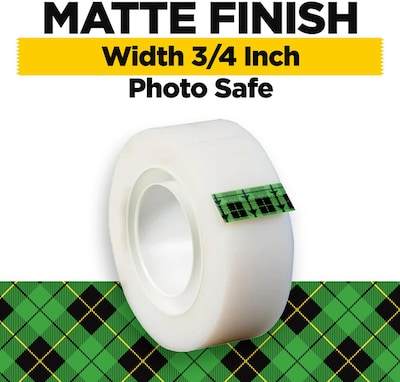Scotch Magic Tape, Invisible, 3/4 in x 1000 in, 12 Tape Rolls, Clear, Refill, Home Office and Back to School Classroom Supplies