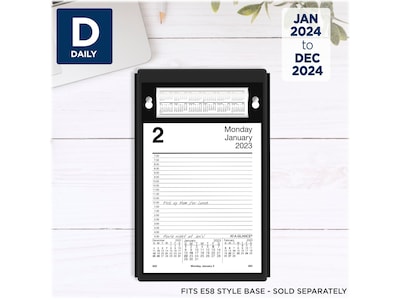 2024 AT-A-GLANCE Style 8" x 5" Daily Desk Pad Calendar Refill, White/Black (E458-50-24)