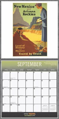 2025 BrownTrout Vintage Travel Posters 12" x 12" Monthly Wall Calendar (9781975475857)