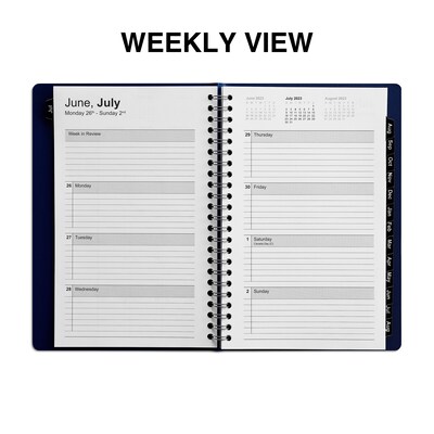2023-2024 Staples 5" x 8" Academic Weekly & Monthly Planner, Navy  (ST60362-23) | Quill.com