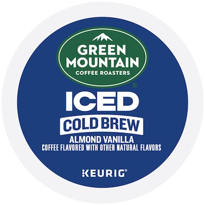 Green Mountain Coffee Roasters Iced Cold Brew Almond Vanilla Iced Coffee Keurig® K-Cup® Pods, Light Roast, 80/Carton