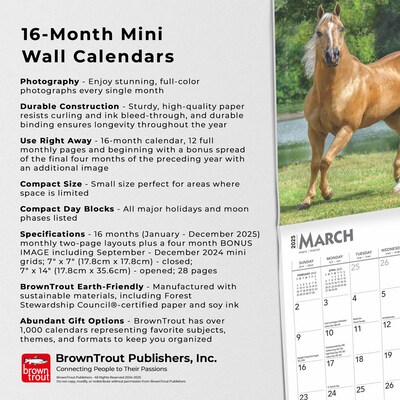 2025 BrownTrout Horse Lovers 7" x 7" Monthly Wall Calendar (9781975474102)