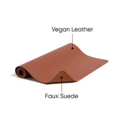 Smead Large Vegan Leather Anti-Slip Desk Pad, 36" x 17", Brown (SMD64827)