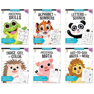 Creative Teaching Press I Can Do It! Prek Skills Workbook Pack, 6 Books (CTP8838)