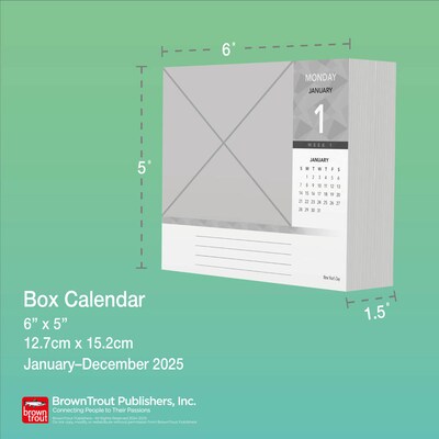 2025 BrownTrout National Day 6" x 5" Day-to-Day Desktop Box Calendar (9781975479367)